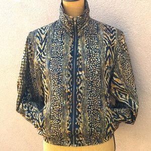 Silk-Shell Animal Print Jacket.